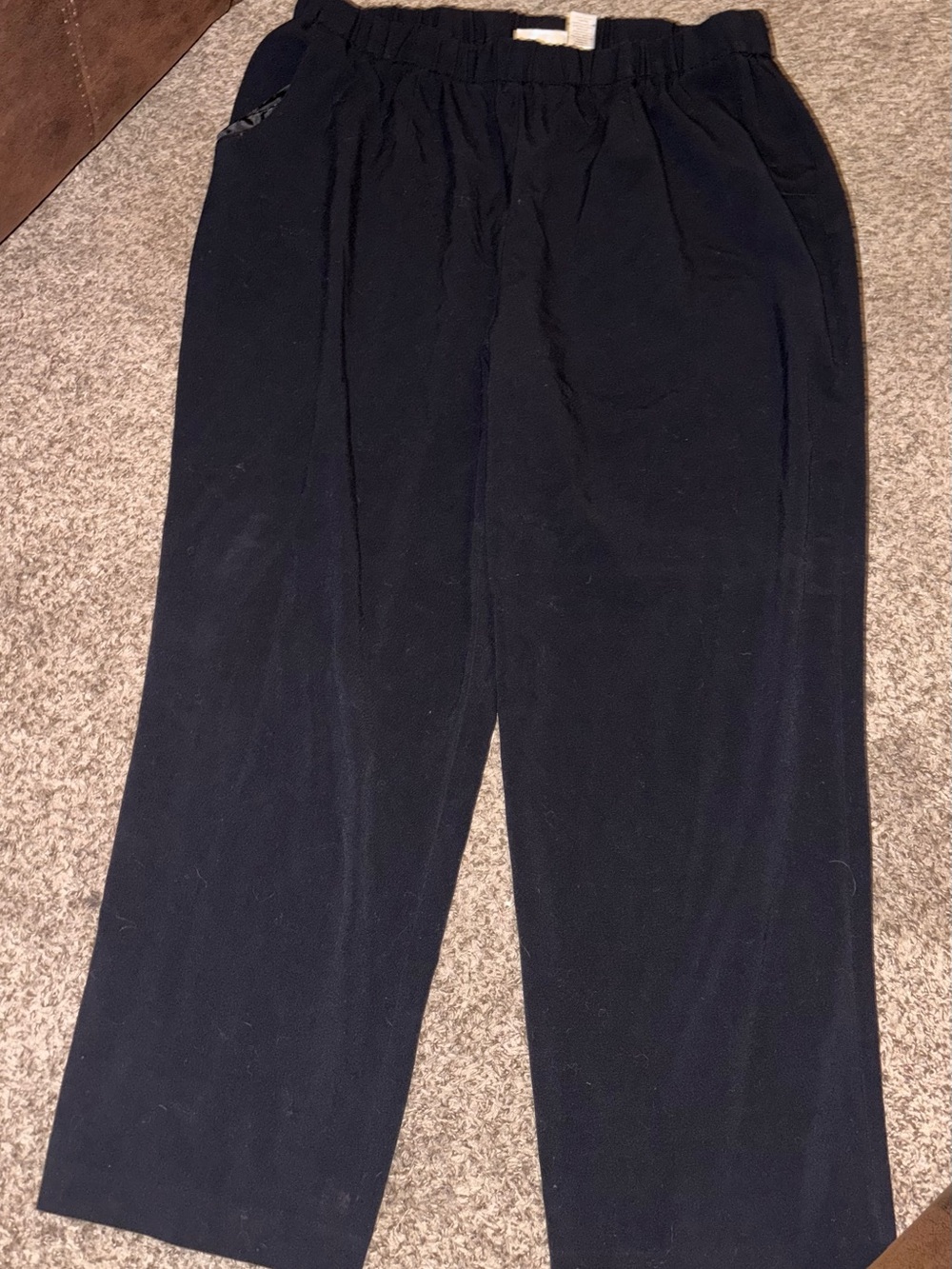 croft & barrow Women's Black Elastic-Waist Casual Trousers 22w